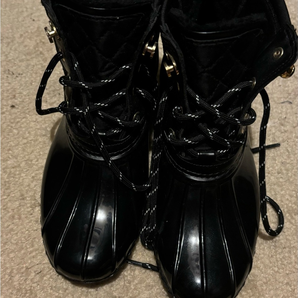 Tommy Hilfiger Black Quilted Winter Boots